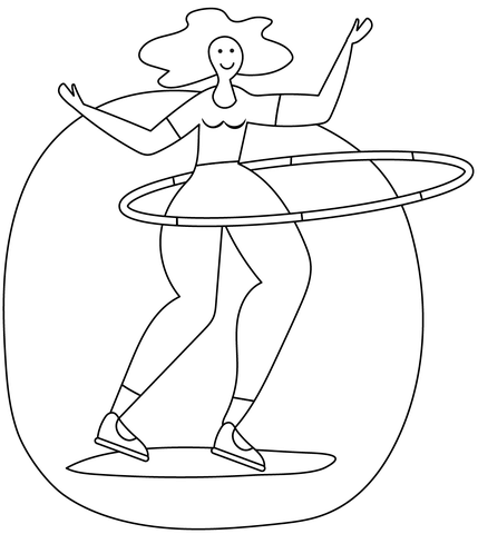 Hula Hoop From Gymnastics Coloring Page